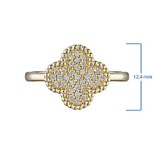 Кольцо из желтого золота c бриллиантами выращенными