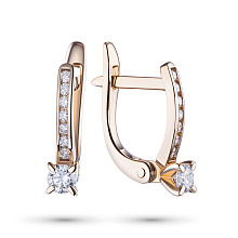 Серьги из красного золота с бриллиантами (изготовление)