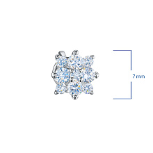 Пусеты из серебра c бриллиантами