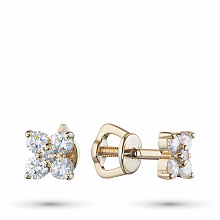 Пусеты из желтого золота с бриллиантами (изготовление)