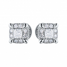 Пусеты из белого золота с бриллиантами (изготовление)