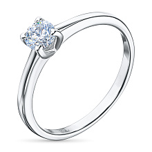 Помолвочное кольцо из белого золота (изготовление) с бриллиантом