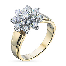 Кольцо из комбинированного золота c бриллиантами