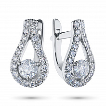 Серьги из белого золота (изготовление) с бриллиантом