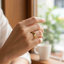 Гладкое кольцо из желтого золота