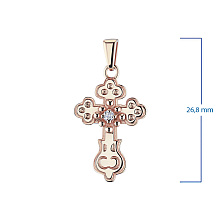 Подвеска из красного золота с бриллиантом