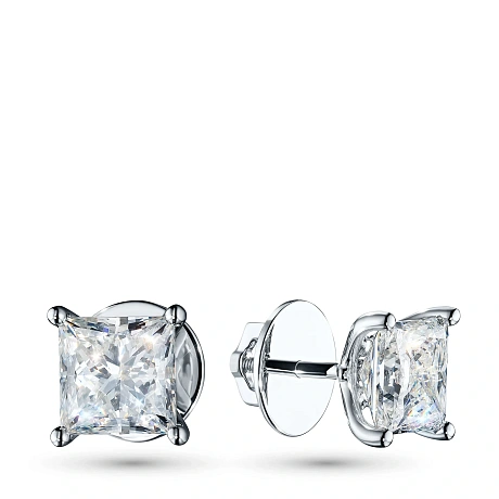 Пусеты из белого золота