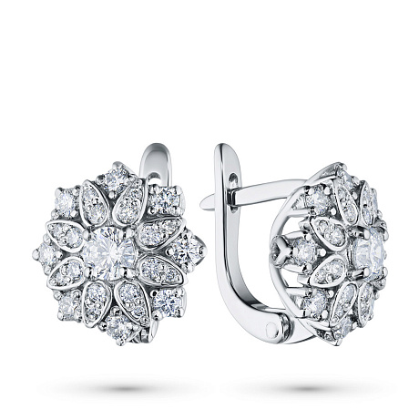 Серьги из белого золота с бриллиантами