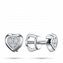 Пусеты из белого золота с бриллиантами (изготовление)