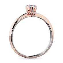 Классическое кольцо из красного золота с бриллиантом