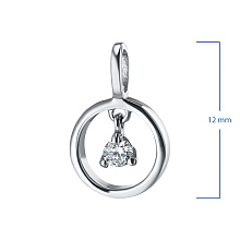 Подвеска из белого золота с бриллиантом