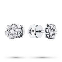 Пусеты из белого золота (изготовление) с бриллиантом