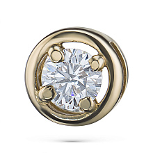 Классическая подвеска из желтого золота с бриллиантом