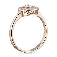 Классическое кольцо из красного золота с бриллиантами