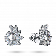 Пусеты из белого золота с бриллиантами (изготовление)