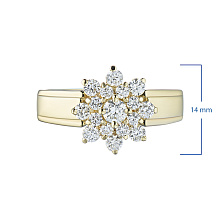 Кольцо из желтого золота с бриллиантами (изготовление)