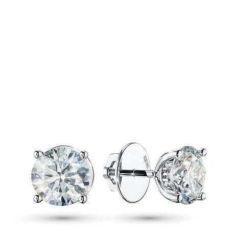 Пусеты из белого золота