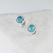 Пусеты из белого золота (изготовление) с бриллиантами