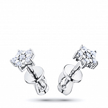 Пусеты из белого золота с бриллиантами (изготовление)