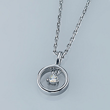 Подвеска из серебра с бриллиантом выращенным