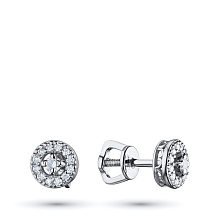 Пусеты из белого золота (изготовление) с бриллиантом