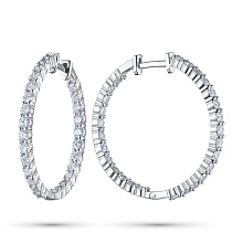 Серьги из белого золота c бриллиантами