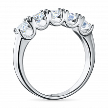 Классическое кольцо из белого золота c бриллиантами