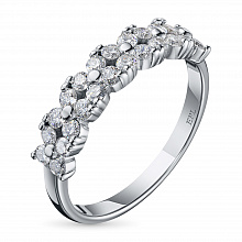 Классическое кольцо из белого золота с бриллиантами (изготовление)