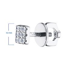 Пусеты из белого золота с бриллиантом (изготовление)