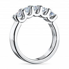 Классическое кольцо из белого золота c бриллиантами