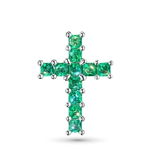 Подвеска из белого золота с изумрудами и бриллиантами