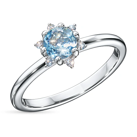 Кольцо из белого золота с топазом