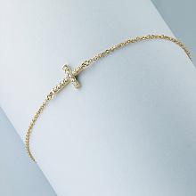 Браслет из желтого золота c бриллиантами выращенными