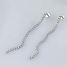 Пусеты из белого золота с бриллиантами (изготовление)