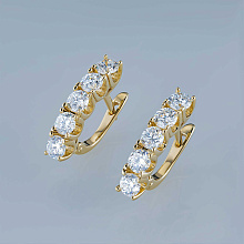 Серьги из желтого золота c бриллиантами