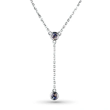 Колье из серебра с сапфирами и бриллиантами