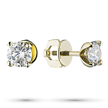 Пусеты из желтого золота с бриллиантами