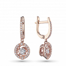 Серьги из красного золота с бриллиантами (изготовление)