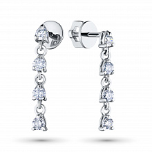 Пусеты из белого золота с бриллиантами (изготовление)