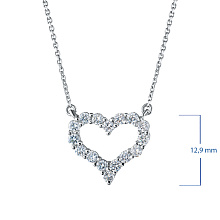 Колье из серебра c бриллиантами выращенными