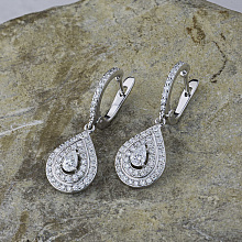 Серьги из белого золота с бриллиантами (изготовление)