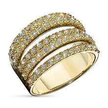 Кольцо из желтого золота c бриллиантами выращенными