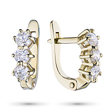 Серьги из желтого золота с бриллиантами