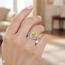 Кольцо из белого золота c бриллиантами