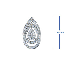 Подвеска из серебра c бриллиантами выращенными