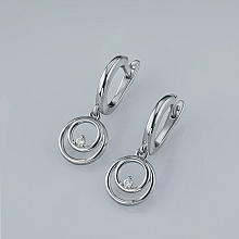 Серьги из серебра с бриллиантом