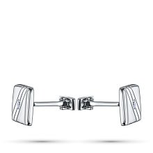 Запонки из серебра c бриллиантами