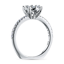 Кольцо из белого золота (изготовление) с бриллиантом