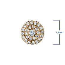 Пусеты из желтого золота c бриллиантами