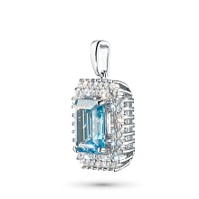 Подвеска из белого золота с топазом и бриллиантами